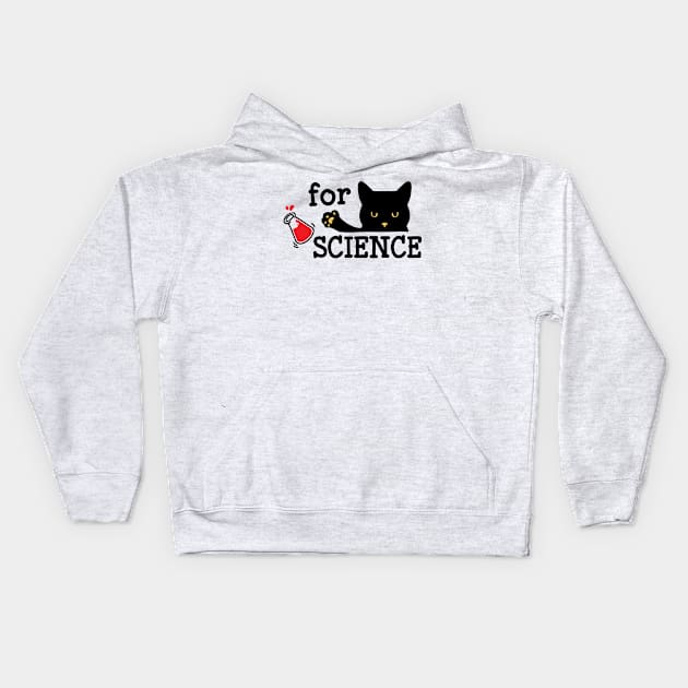 Funny Cat Knocking Things Over For Science Kids Hoodie by Huhnerdieb Apparel